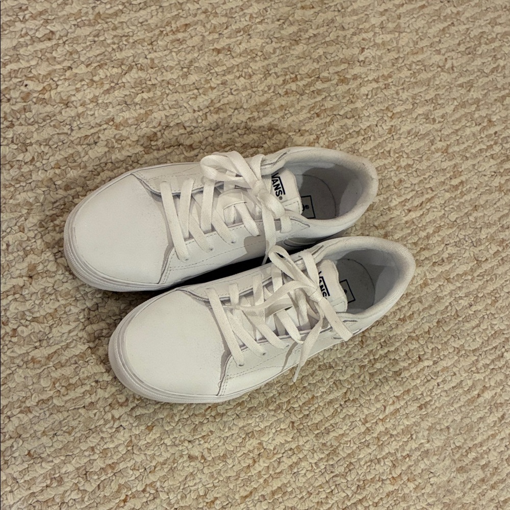 Vans White Low-Top Canvas Sneakers